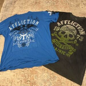 Affliction Blue Graphic Logo Tee
